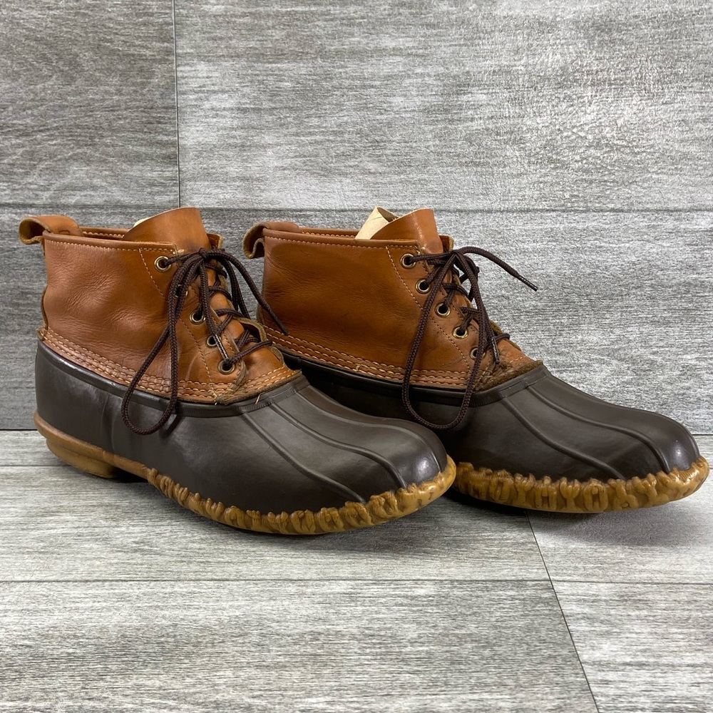 VTG L.L. Bean Duck Boots Bean Boots Leather Made in USA size 10 Preowned Ankle